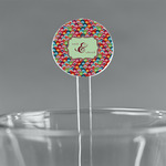 Retro Fishscales 7" Round Plastic Stir Sticks - Clear (Personalized)