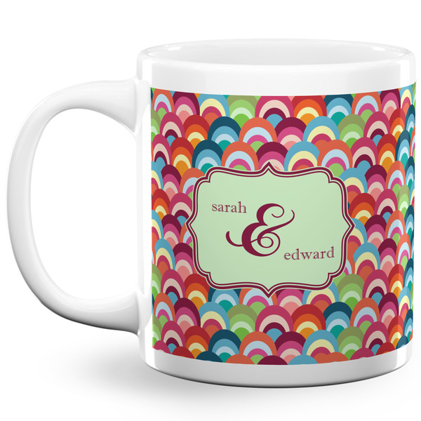 Custom Retro Fishscales 20 Oz Coffee Mug - White (Personalized)