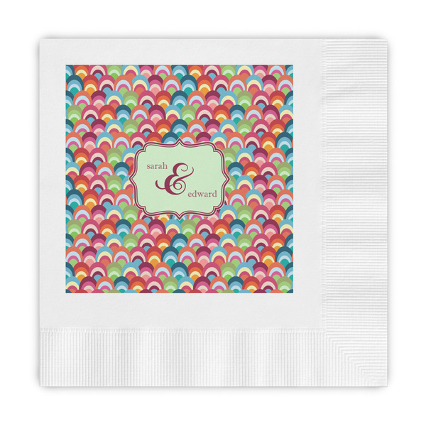 Custom Retro Fishscales Embossed Decorative Napkins (Personalized)