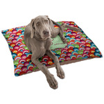 Retro Fishscales Dog Bed - Large w/ Couple's Names