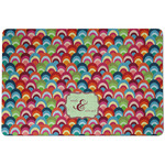 Retro Fishscales Dog Food Mat w/ Couple's Names