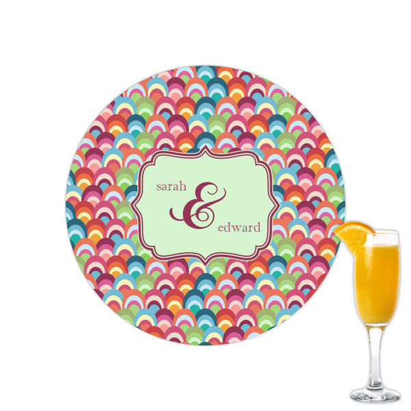 Custom Retro Fishscales Printed Drink Topper - 2.15" (Personalized)