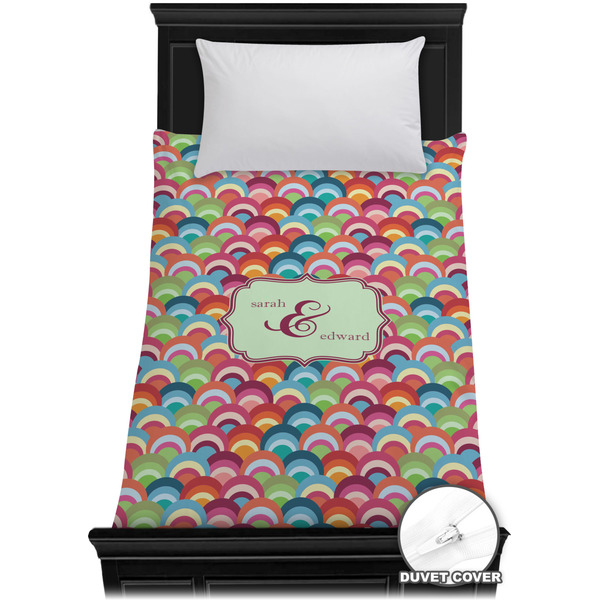 Custom Retro Fishscales Duvet Cover - Twin XL (Personalized)