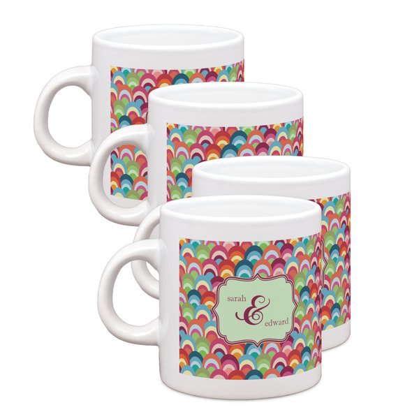 Custom Retro Fishscales Single Shot Espresso Cups - Set of 4 (Personalized)