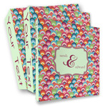 Retro Fishscales 3 Ring Binder - Full Wrap (Personalized)