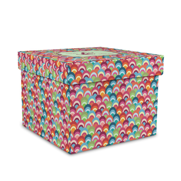 Custom Retro Fishscales Gift Box with Lid - Canvas Wrapped - Medium (Personalized)