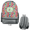 Retro Fishscales Large Backpack - Gray - Front & Back View