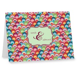 Retro Fishscales Note cards (Personalized)