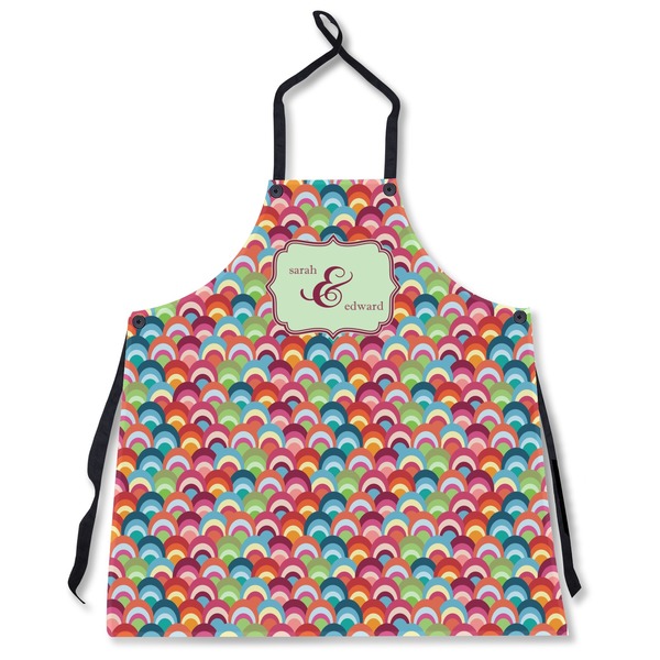 Custom Retro Fishscales Apron Without Pockets w/ Couple's Names