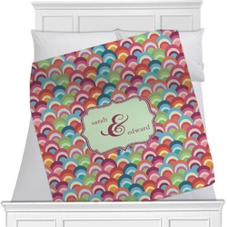 Retro Fishscales Minky Blanket - Twin / Full - 80"x60" - Double Sided (Personalized)