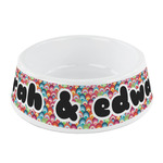 Retro Fishscales Plastic Dog Bowl - Small (Personalized)