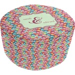 Retro Fishscales Round Pouf Ottoman (Personalized)