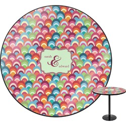 Retro Fishscales Round Table (Personalized)