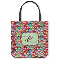 Retro Fishscales Canvas Tote Bag - Large - 18"x18" (Personalized)