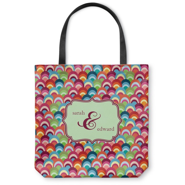 Custom Retro Fishscales Canvas Tote Bag - Large - 18"x18" (Personalized)