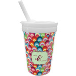 Retro Fishscales Sippy Cup with Straw (Personalized)