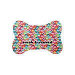 Retro Fishscales Bone Shaped Dog Food Mat (Small) (Personalized)