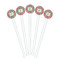 Retro Fishscales White Plastic 7" Stir Stick - Round - Fan View