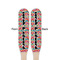 Retro Fishscales Wooden Food Pick - Paddle - Double Sided - Front & Back