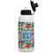 Retro Triangles Aluminum Water Bottle - White Front