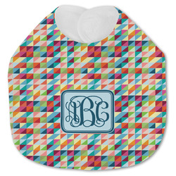 Retro Triangles Jersey Knit Baby Bib w/ Monogram