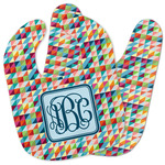 Retro Triangles Baby Bib w/ Monogram