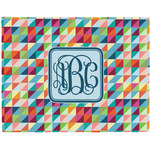 Retro Triangles Woven Fabric Placemat - Twill w/ Monogram