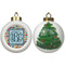 Retro Triangles Ceramic Christmas Ornament - X-Mas Tree (APPROVAL)