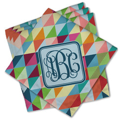 Retro Triangles Cloth Cocktail Napkins - Set of 4 w/ Monogram