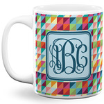 Retro Triangles 11 Oz Coffee Mug - White (Personalized)