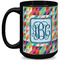 Retro Triangles Coffee Mug - 15 oz - Black Full