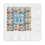 Retro Triangles Embossed Decorative Napkins (Personalized)