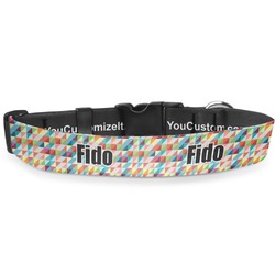 Retro Triangles Deluxe Dog Collar - Double Extra Large (20.5" to 35") (Personalized)