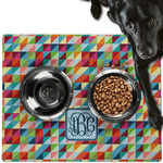 Retro Triangles Dog Food Mat - Large w/ Monogram