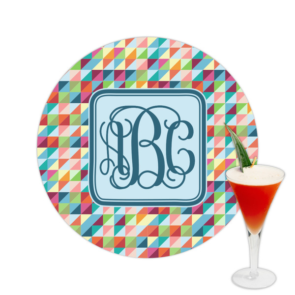 Custom Retro Triangles Printed Drink Topper -  2.5" (Personalized)