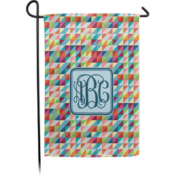 Retro Triangles Small Garden Flag - Single Sided w/ Monograms