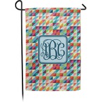 Retro Triangles Small Garden Flag - Double Sided w/ Monograms