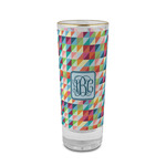 Retro Triangles 2 oz Shot Glass - Glass with Gold Rim (Personalized)