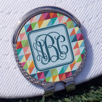 Retro Triangles Golf Ball Marker - Hat Clip