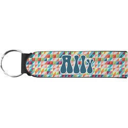 Retro Triangles Neoprene Keychain Fob (Personalized)