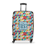 Retro Triangles Suitcase - 28" Large - Checked w/ Monogram