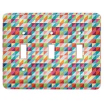 Retro Triangles Light Switch Cover (3 Toggle Plate)