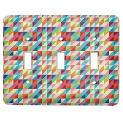 Retro Triangles Light Switch Cover (3 Toggle Plate)