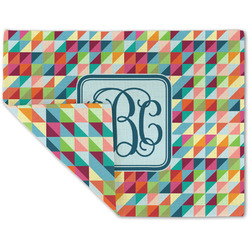 Retro Triangles Double-Sided Linen Placemat - Single w/ Monogram