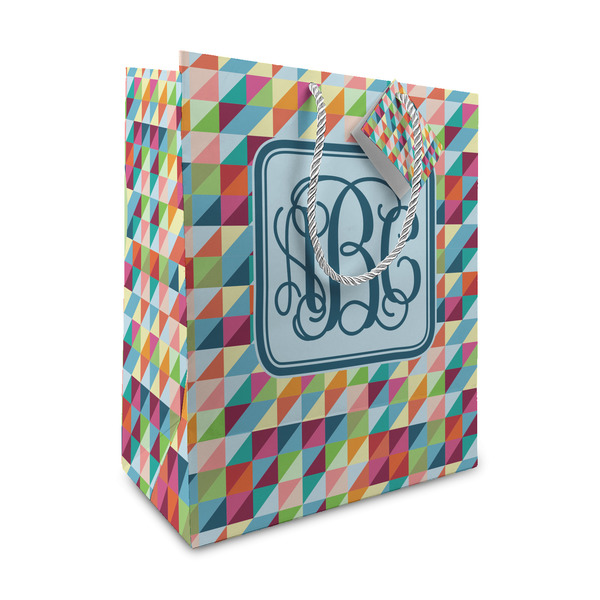 Custom Retro Triangles Medium Gift Bag (Personalized)