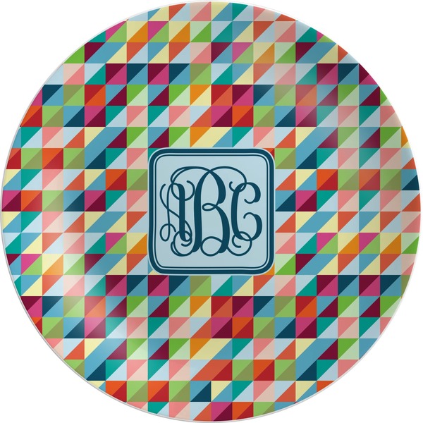 Custom Retro Triangles Melamine Plate (Personalized)