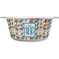 Retro Triangles Stainless Steel Dog Bowl (Personalized)