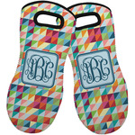 Retro Triangles Neoprene Oven Mitts - Set of 2 w/ Monogram