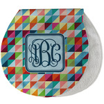 Retro Triangles Burp Pad - Velour w/ Monogram