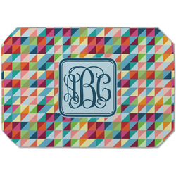 Retro Triangles Dining Table Mat - Octagon (Single-Sided) w/ Monogram